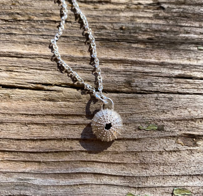 Miniature sea urchin pendant