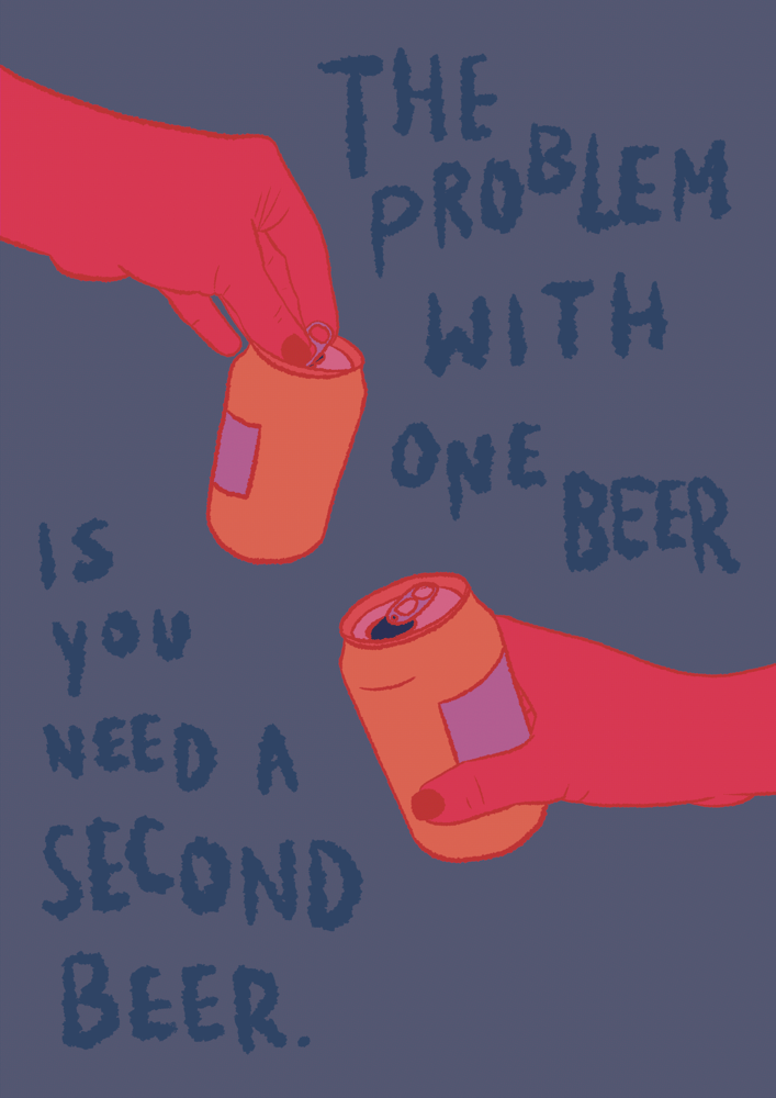 Image of ONE BEER TWO BEER A4 Print