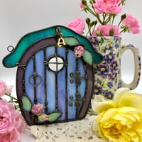 Image 2 of Blue/lavender Fairy Door Suncatcher 