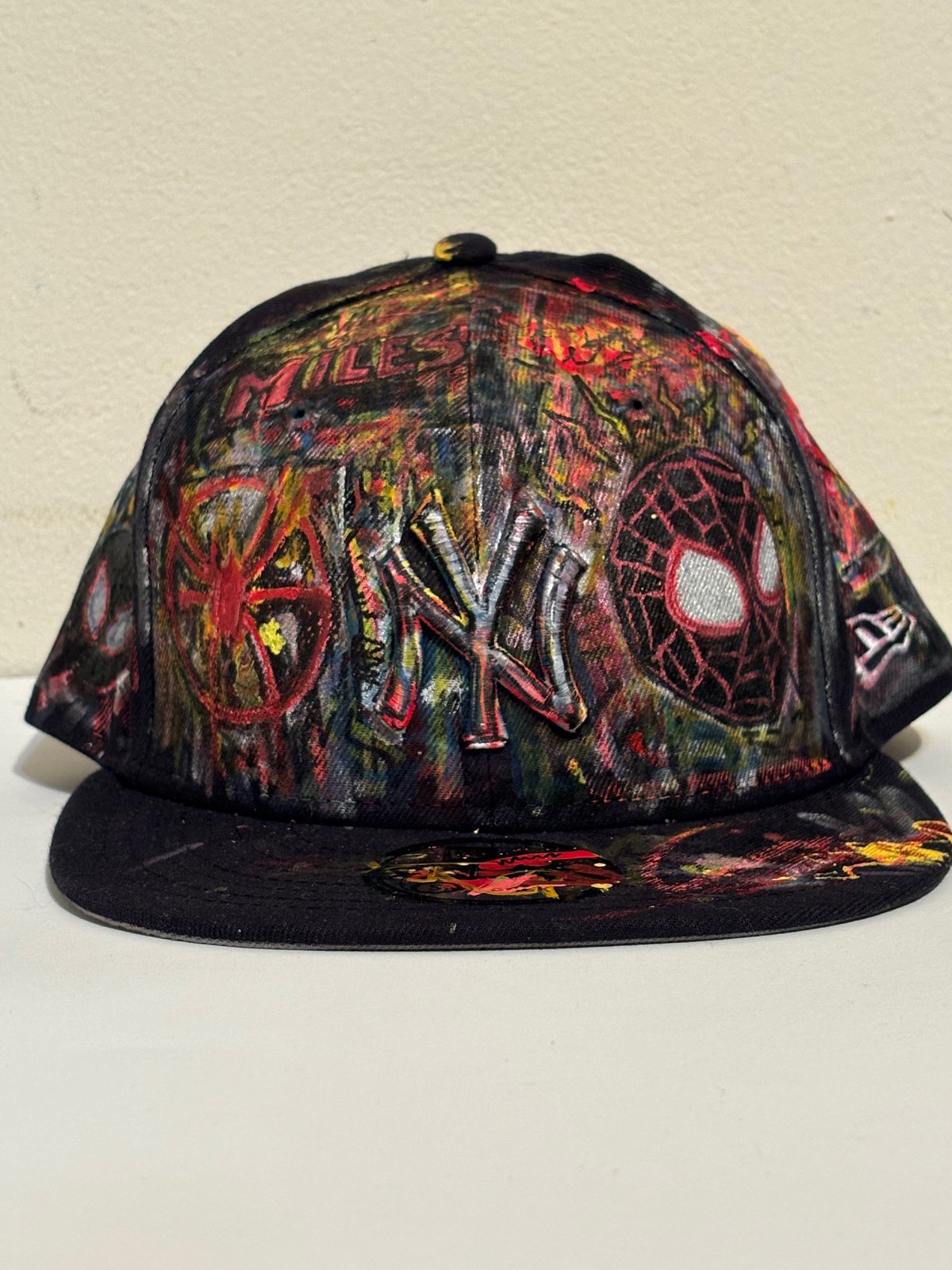 Image of HAND PAINTED SPIDER-MAN NY HAT