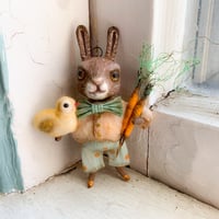Image 2 of Brown Bunny with Carrots and Chick