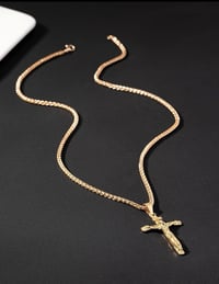 Image 2 of Men Cross necklace pendant and twisted chain