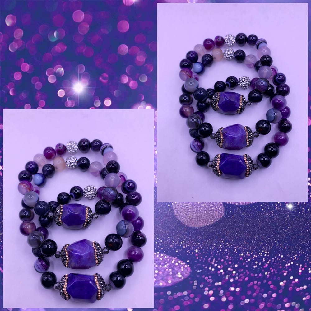 Image of The Raven Beaded Bracelet (2pc Set )