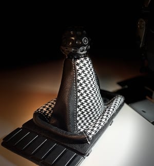 Image of Houndstooth leather shift boot 