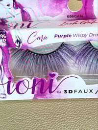 Image 2 of CARA purple wispy long dramatic flare faux mink eyelashes