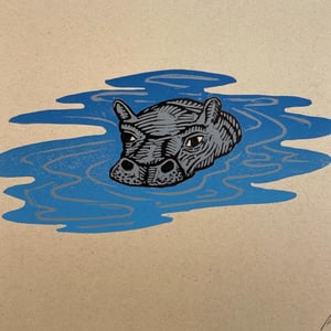 Image of HIPPO linocut