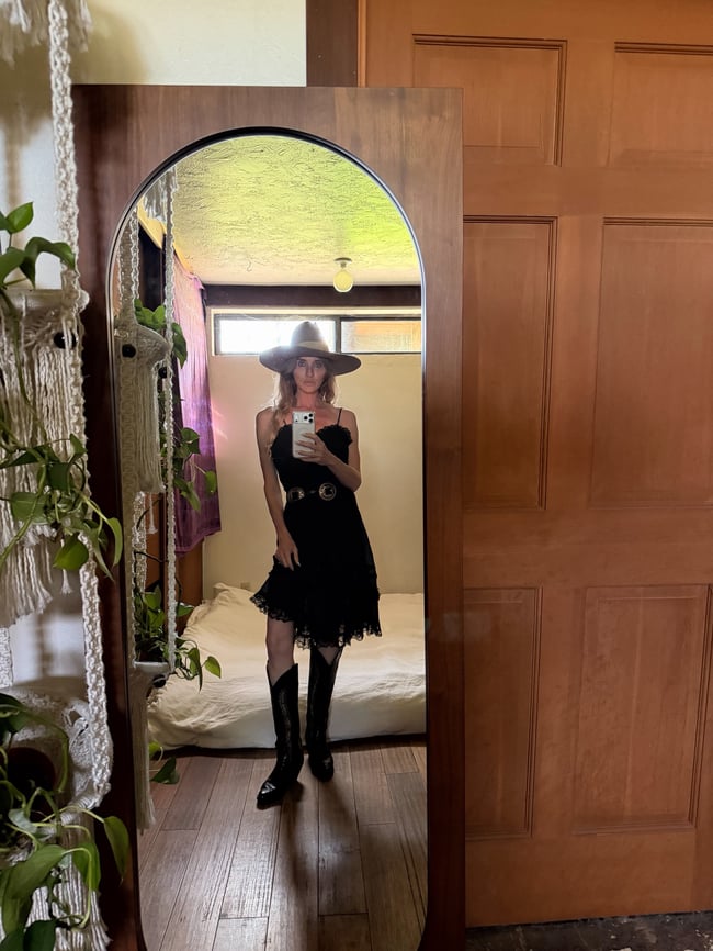 70s gothic western gauze voile sundress dress