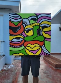 Image 1 of Crowded Spaces: Orange and Green