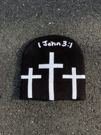 Image 2 of “I AM GOD’S CHILD” Satin Lined Black Beanie