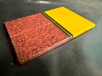 Image 3 of Linen Micarta & Red GLOW Grip-Tec Segmented Knife Scales