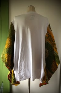 Image 3 of Upcycled “Sublime” t-shirt kantha quilt poncho 