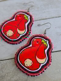 Image 2 of Strawberry Bunny earrings 