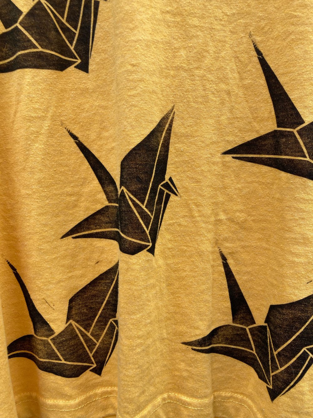 'Flock Of Cranes' Custom Blockprinted Tee (S Oneshot)