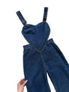 holy grail 1970s Fredericks of Hollywood denim HEART overall jumpsuit
