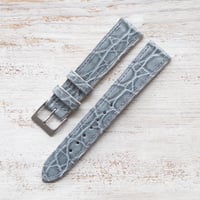 Image 1 of 19mm Crocodile Strap In Denim Light