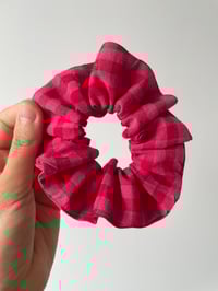 Image 2 of Deep Pink Gingham Scrunchie