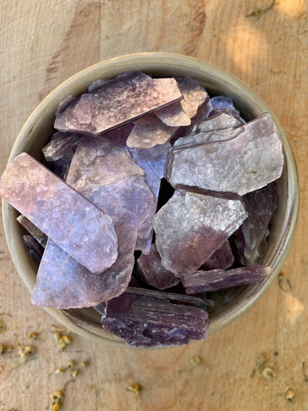 Image of Small Raw Lavender Lepidolite Leaves  