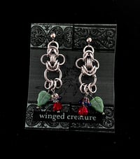 Image of bleeding heart flower earrings