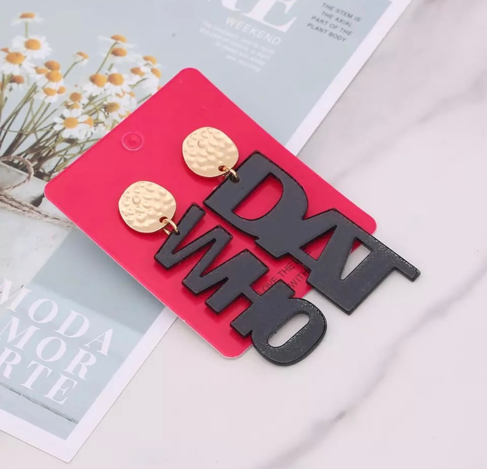 Image of Who Dat Girl Statement Earrings- Black