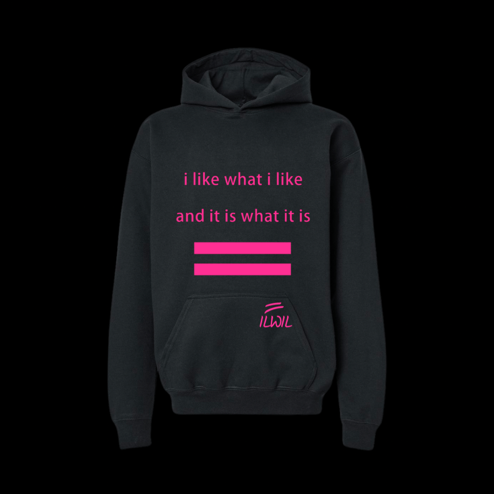 Image of I LIKE WHAT I LIKE HOODIE  BLK/PNK