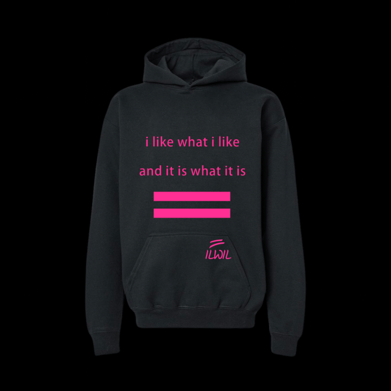 Image of I LIKE WHAT I LIKE HOODIE  BLK/PNK
