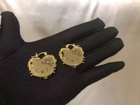 Image 2 of Gold Hello Kitty Heart Hoops