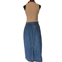 Image 3 of Gloria Vanderbilt Denim Button Front Maxi Skirt - Size 8 