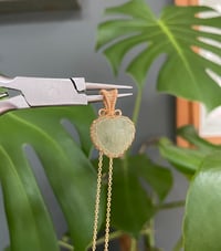 Image 2 of Gold  Peridot Heart Crystal  Necklace