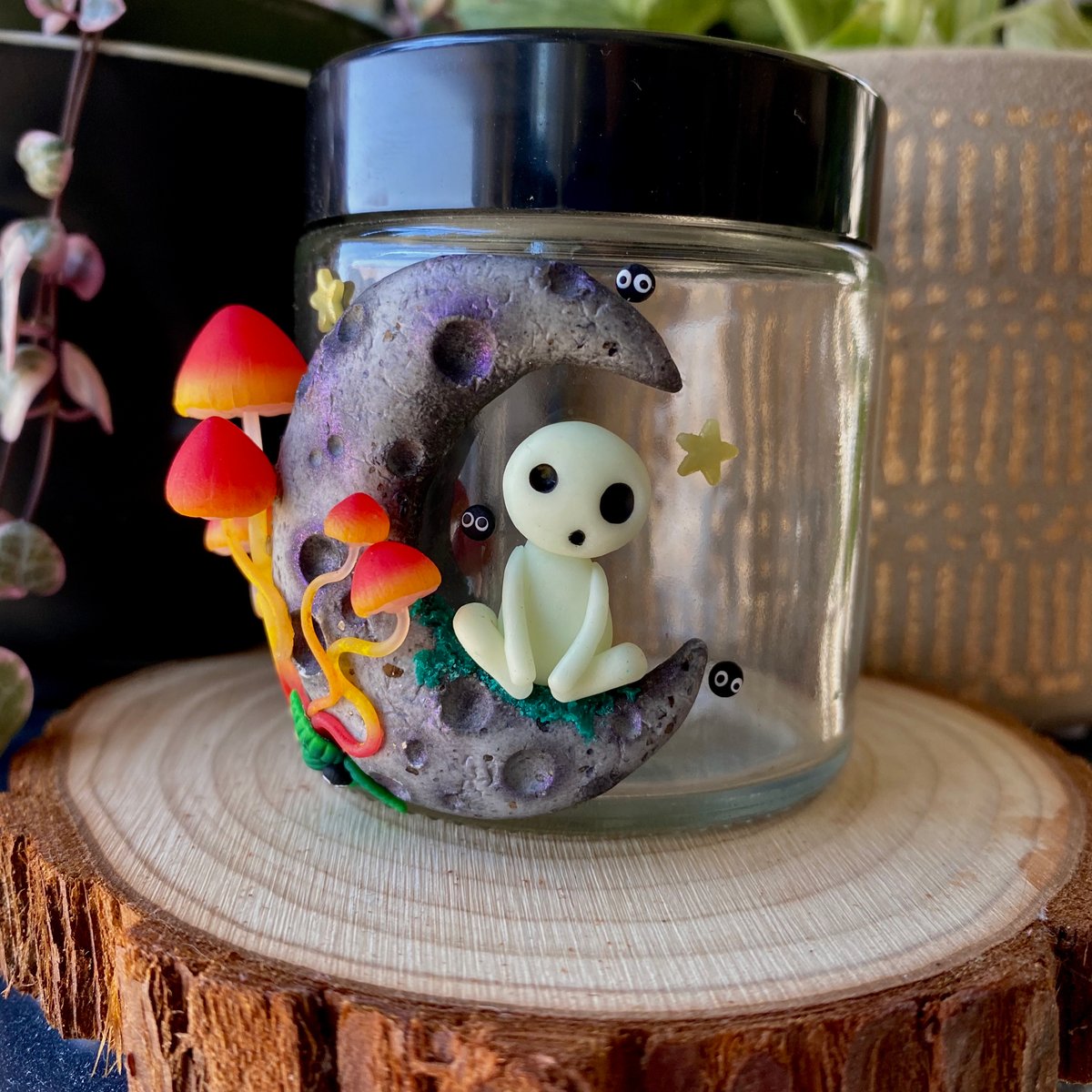 Glowing Kodama Mushroom Stash Jar