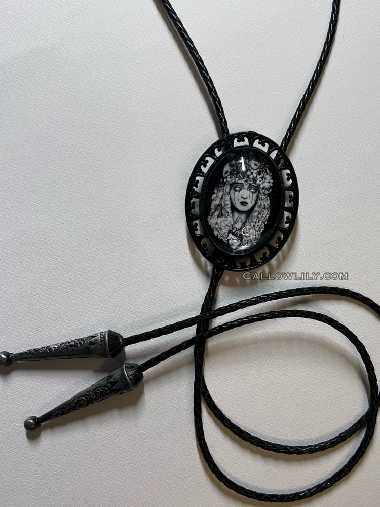 Image of Blackwork Bolo tie/necklace 