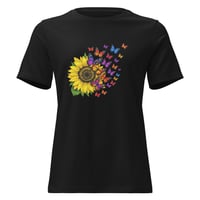 Image 2 of Women's Relaxed T-Shirt Petals and Painted Wings Tee