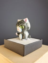 Image 1 of Gray and White Kitty Pendant