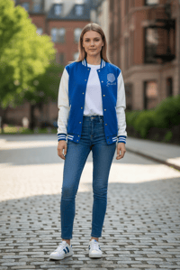 Image 5 of Get Use 2 It Varsity Baseball Jacket (Blue)