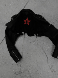 Image 2 of R CRYSTAL CHAIN BIKER JACKET