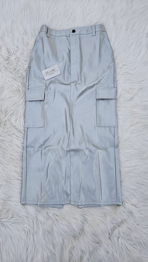 Image of Metallic Gray Long Skirt 