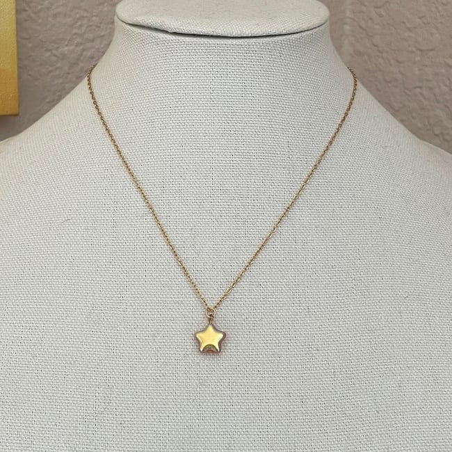 'glass star' gold chain necklace