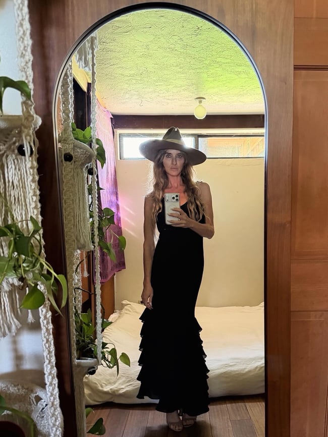 vintage black chiffon tiered ruffle mermaid slip dress maxi sheet