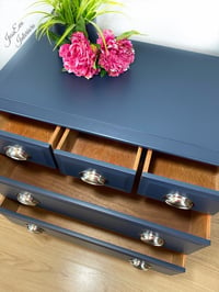 Image 5 of Navy Blue Stag Chest of Drawers / Large Bedside Cabinet 
