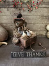 Bramble the Bear and his faithful Crow - Pull toy with sign