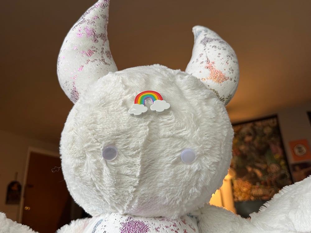 Image of Prismo the Rainbow Paint Devil Bat Plush!