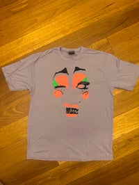 Image 2 of Purple shirt with grumble face and black feature  (XL)