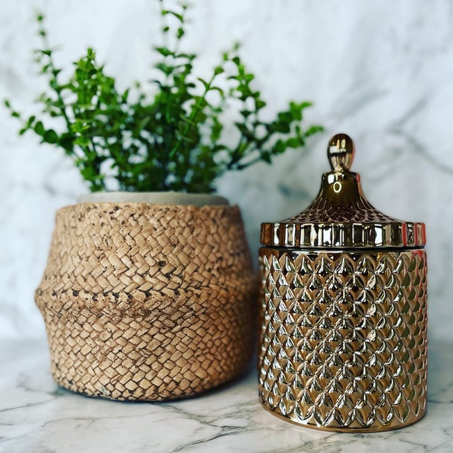 Geo Cut Glass Candle 500g - ROSE GOLD  **ONLY 6 AVAILABLE**