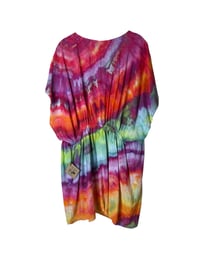 Image 3 of ♻️ UPCYCLED XS/S Short Caftan Cover-Up Dress in Bright Ice Dye