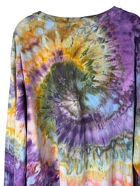 Image 4 of XXL Unisex Adult Soft Long Sleeve Tee in Earthy Spiral Ice Dye