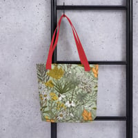 Image 3 of Art Nouveau Inspired Soft Multicolor Boho Floral Sketch Tote Bag