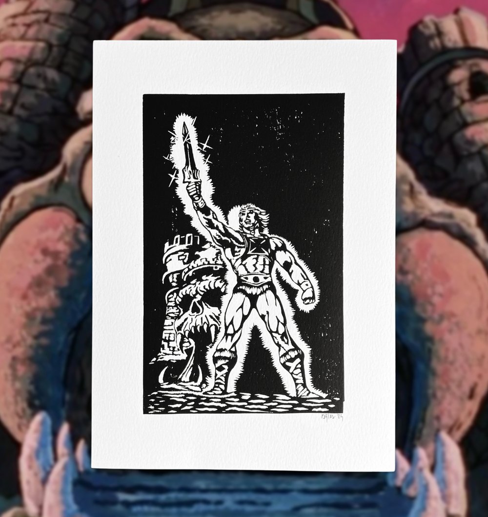 He-Man Linoprint