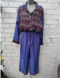 Image 1 of S/m Sari PJs and matching dust bag with tassels- lounge set