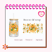 Orange Birdy UV DTF Cup wrap
