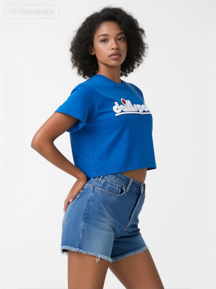 Da ILL Spot Soft Cotton Logo Crop Top
