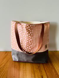 Image 1 of Fabric Tote Bag- Daisy Garden Copper Shades